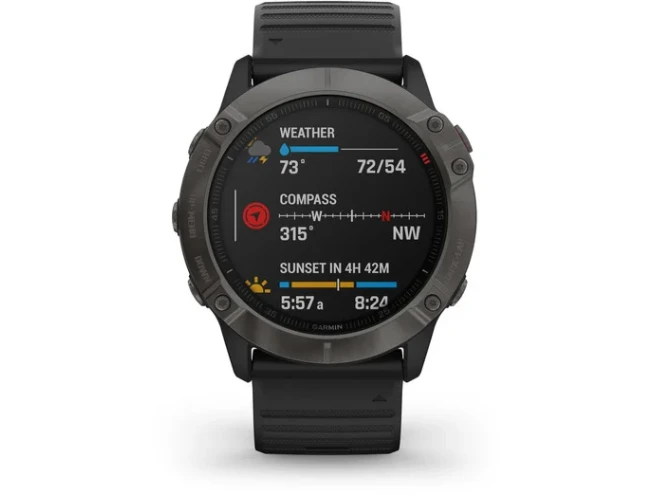 Spordikell fenix 6X Safiir - süsinik hall DLC, musta rihmaga
