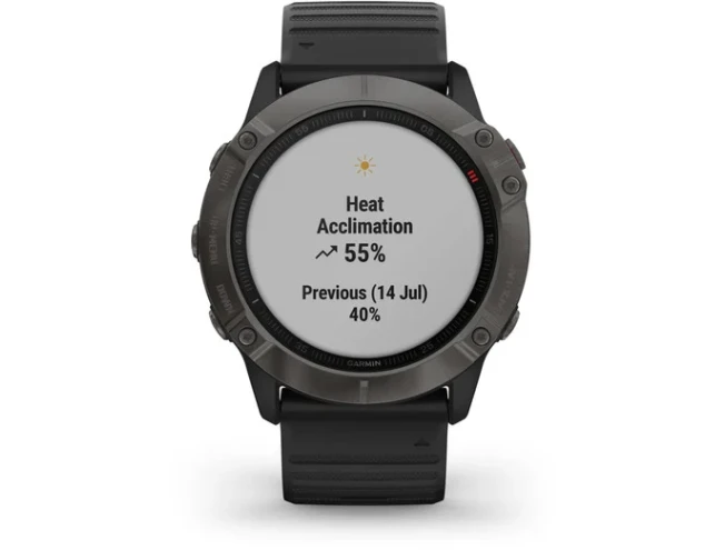 Spordikell fenix 6X Safiir - süsinik hall DLC, musta rihmaga