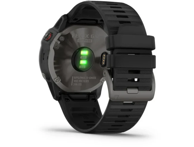 Spordikell fenix 6X Safiir - süsinik hall DLC, musta rihmaga