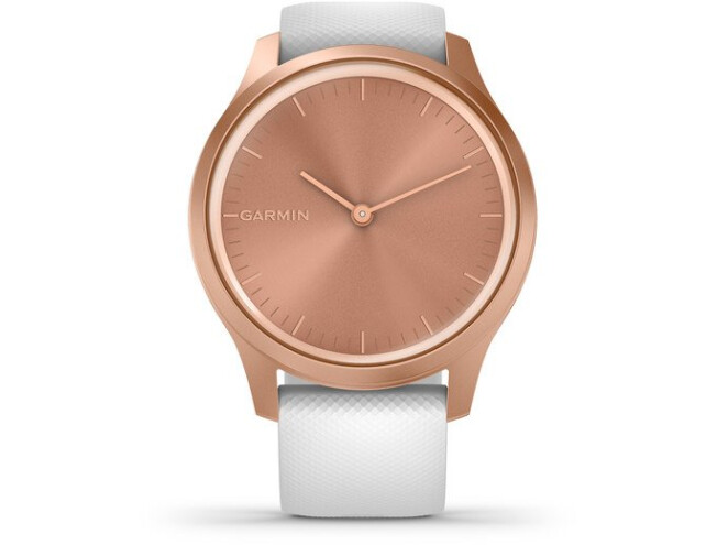 Aktiivsuskell Garmin vivomove Style, Rose Gold-White, Silicone roosa kuld/valge - silikoon