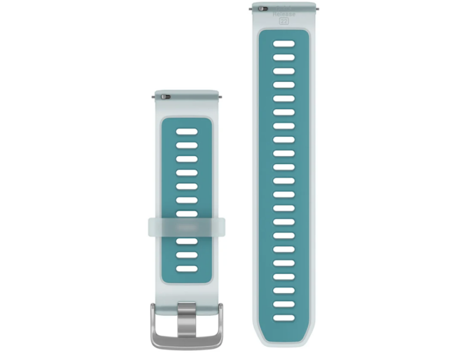 Quick Release kellarihmad (22mm) Silikoon - Translucent Whitestone/Turquoise