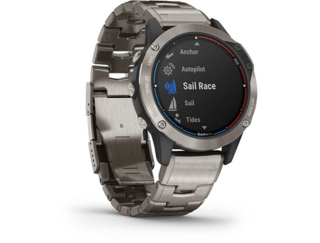 Spordikell Garmin quatix 6 Safiir, Titanium rihmaga