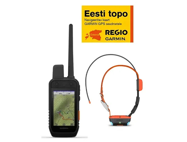 Käsi GPS Garmin Alpha 200i T20 Regio Topo Bundle +T20 rihm ja Regio Topo kaart