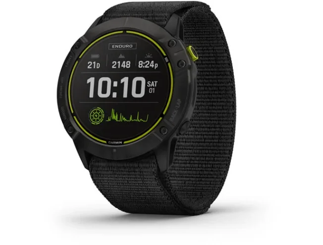 Spordikell Garmin Enduro DLC must, musta UltraFit nailonrihmaga