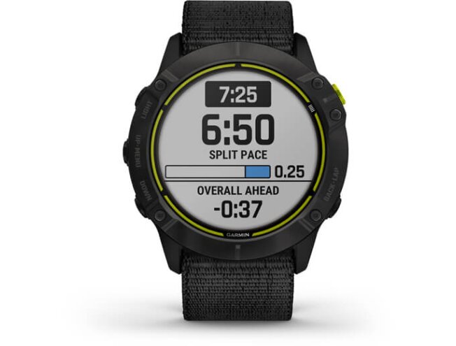 Spordikell Garmin Enduro DLC must, musta UltraFit nailonrihmaga