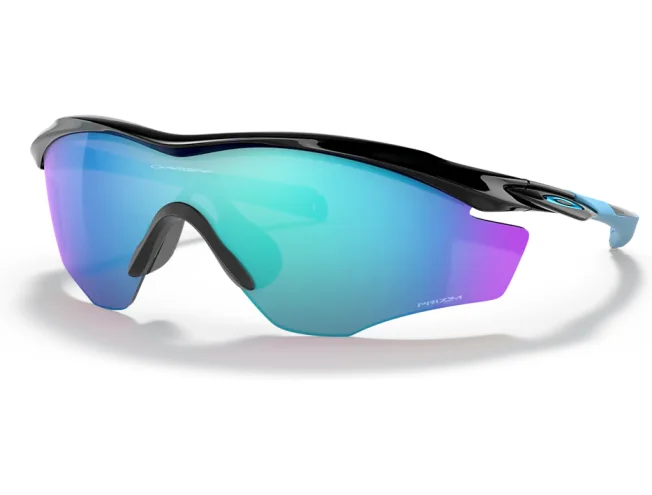 Oakley M2 Frame XL k&uuml;lgvaade, kus mustale raamile lisandub sinakaslilla Prizm-l&auml;&auml;tse peegeldus