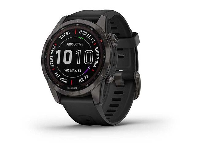 Spordikell fenix 7S Sapphire Solar - Carbon Gray DLC Ti Black Band