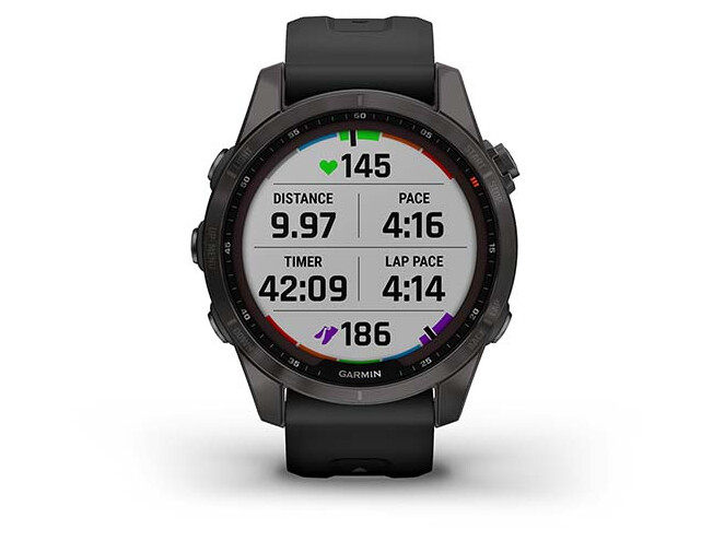 Spordikell fenix 7S Sapphire Solar - Carbon Gray DLC Ti Black Band