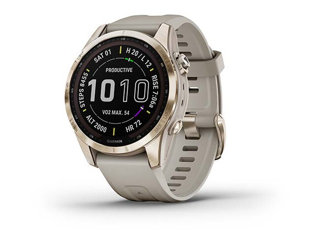 Spordikell Garmin fenix 7S Sapphire Solar - Cream Gold Ti Light Sand Band Sapphire Solar - Cream Gold Ti Light Sand Band