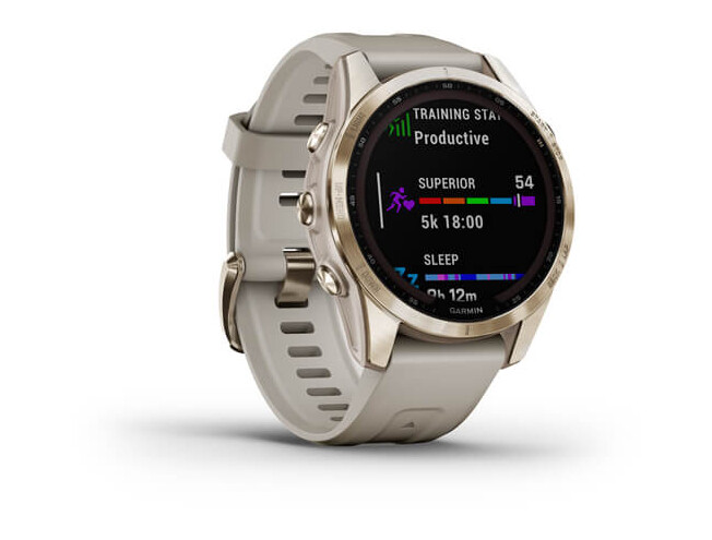 Spordikell Garmin fenix 7S Sapphire Solar - Cream Gold Ti Light Sand Band Sapphire Solar - Cream Gold Ti Light Sand Band