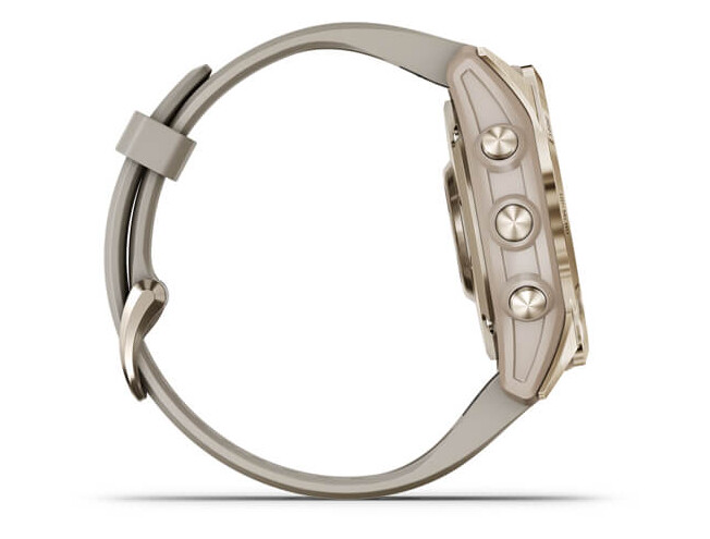 Spordikell Garmin fenix 7S Sapphire Solar - Cream Gold Ti Light Sand Band Sapphire Solar - Cream Gold Ti Light Sand Band