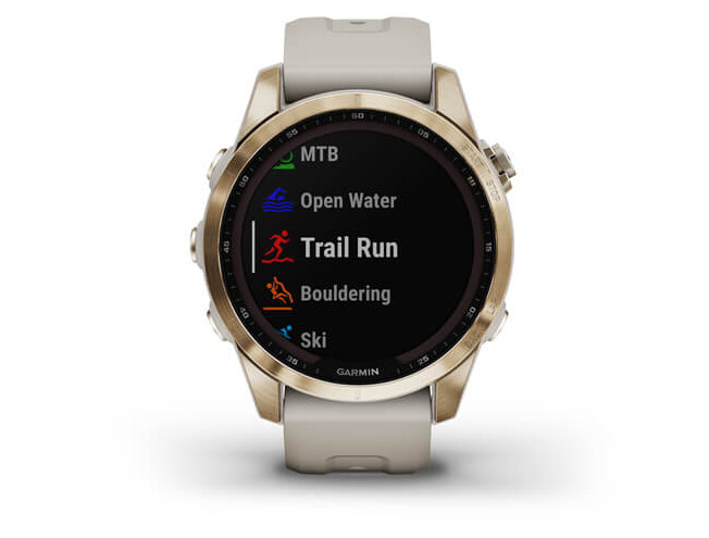 Spordikell Garmin fenix 7S Sapphire Solar - Cream Gold Ti Light Sand Band Sapphire Solar - Cream Gold Ti Light Sand Band