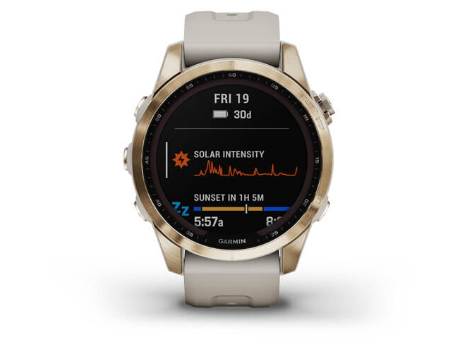 Spordikell Garmin fenix 7S Sapphire Solar - Cream Gold Ti Light Sand Band Sapphire Solar - Cream Gold Ti Light Sand Band