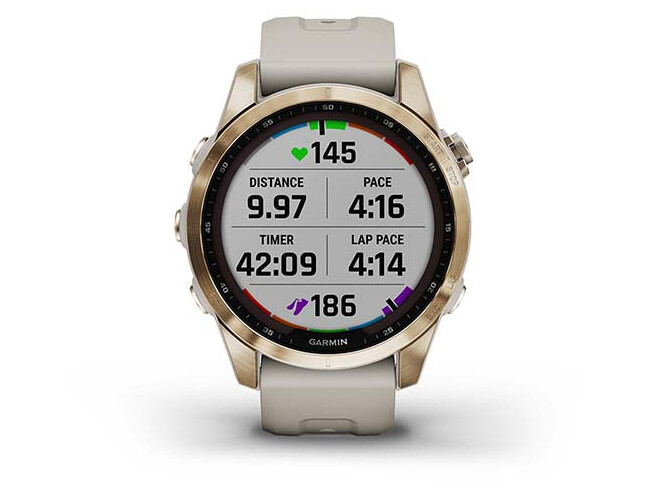 Spordikell Garmin fenix 7S Sapphire Solar - Cream Gold Ti Light Sand Band Sapphire Solar - Cream Gold Ti Light Sand Band