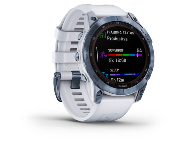 Spordikell Garmin fenix 7 Sapphire Solar -  Mineral Blue Ti Whitestone Band Sapphire Solar - Mineral Blue DLC Ti Whitestone Band