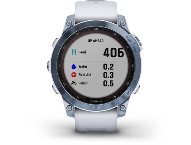 Spordikell Garmin fenix 7 Sapphire Solar -  Mineral Blue Ti Whitestone Band Sapphire Solar - Mineral Blue DLC Ti Whitestone Band