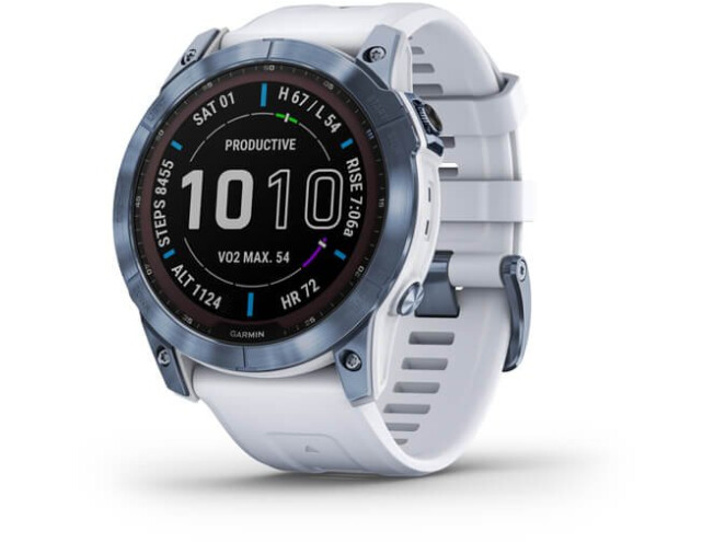 Spordikell Garmin fenix 7X Sapphire Solar -  Mineral Blue TI Whitestone Band Sapphire Solar - Mineral Blue DLC TI Whitestone Band