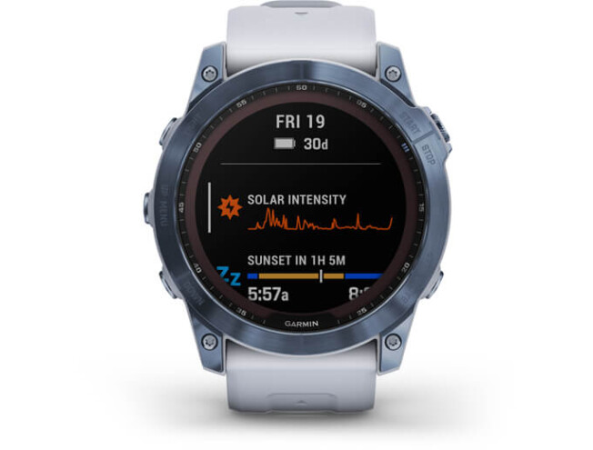 Spordikell Garmin fenix 7X Sapphire Solar -  Mineral Blue TI Whitestone Band Sapphire Solar - Mineral Blue DLC TI Whitestone Band