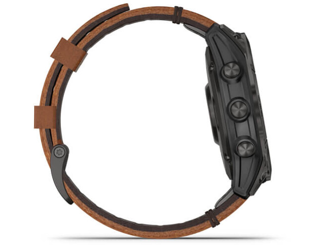 Spordikell Garmin epix (Gen2) Sapphire - Black Titanium Chestnut Leather Sapphire - Black Titanium Chestnut Leather