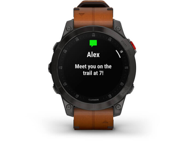 Spordikell Garmin epix (Gen2) Sapphire - Black Titanium Chestnut Leather Sapphire - Black Titanium Chestnut Leather