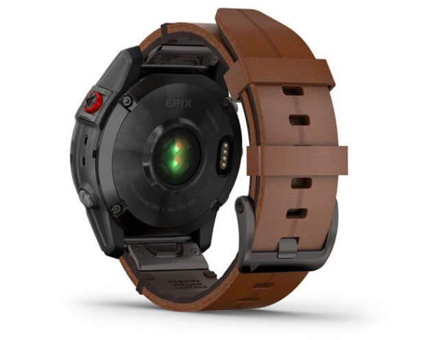Spordikell Garmin epix (Gen2) Sapphire - Black Titanium Chestnut Leather Sapphire - Black Titanium Chestnut Leather
