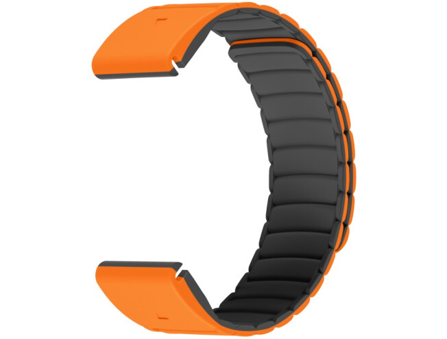 Kiirkinnitusega kellarihmad 26mm Magnetiga silikoon - oranž / must