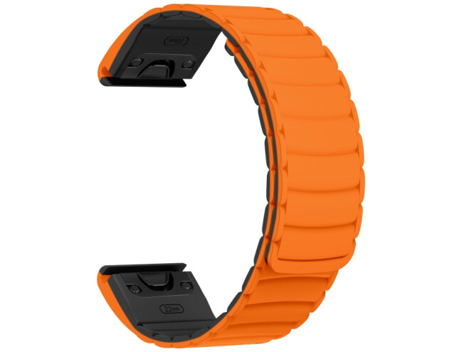 Kiirkinnitusega kellarihmad 26mm Magnetiga silikoon - oranž / must