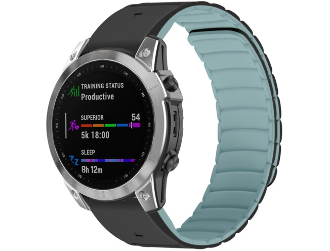 Kiirkinnitusega kellarihmad 26mm Magnetiga silikoon - must / helesinine