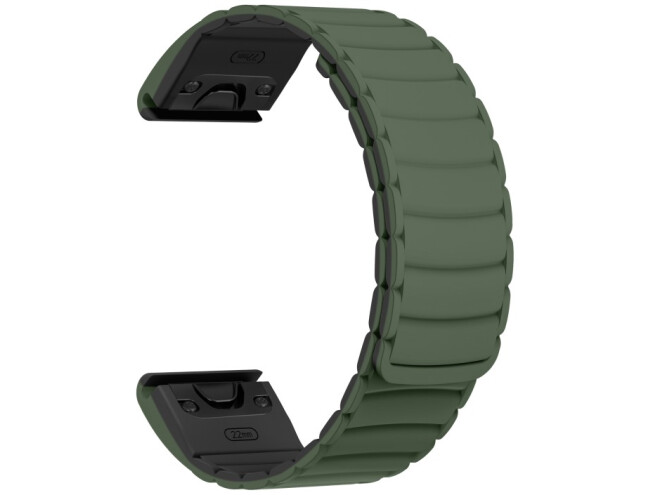 Kiirkinnitusega kellarihmad 26mm Magnetiga silikoon - tumeroheline / must