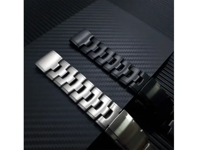 Kiirkinnitusega kellarihmad 22mm Titaanium - must