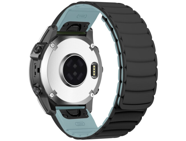 Kiirkinnitusega kellarihmad 22mm Magnetiga silikoon - must / helesinine