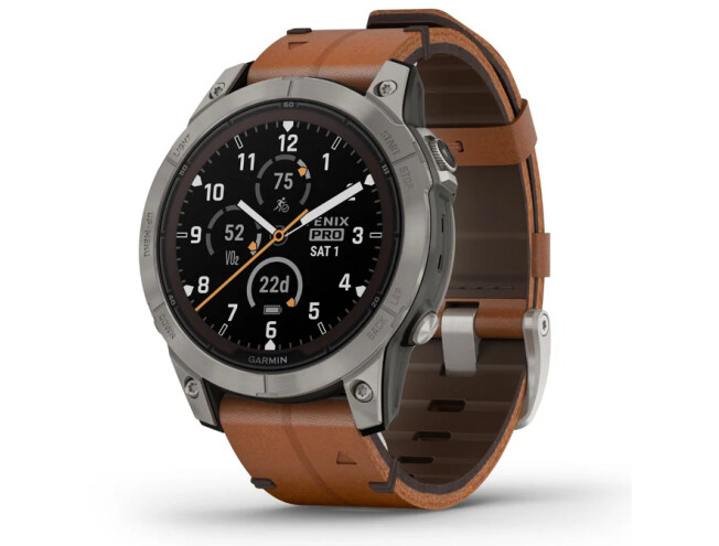 Spordikell Garmin fenix 7 PRO Solar Sapphire - Titanium Brown Leather