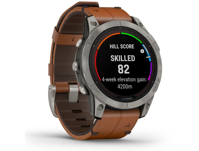 Spordikell Garmin fenix 7 PRO Solar Sapphire - Titanium Brown Leather