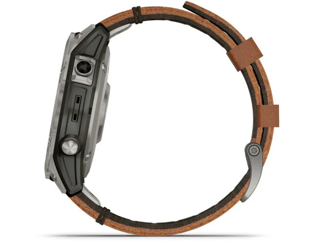 Spordikell Garmin fenix 7 PRO Solar Sapphire - Titanium Brown Leather