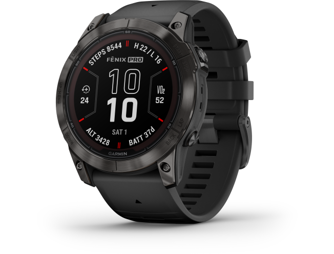 Spordikell Garmin fenix 7X PRO Sapphire Solar - Carbon Gray TLC Ti Black Sapphire - Carbon Gray TLC Ti Black