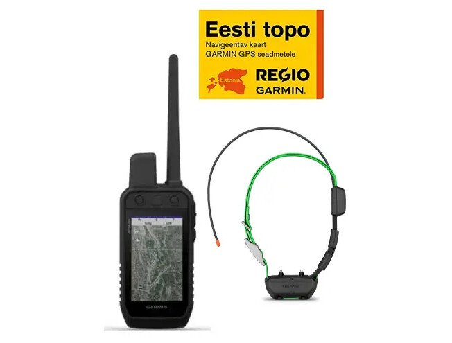 Käsi GPS Garmin Alpha 300 TT25 Regio Topo Bundle +TT25 rihm ja Regio Topo kaart
