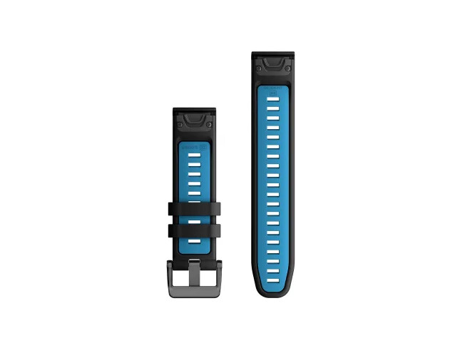 QUICKFIT 22 kellarihmad (22mm) Silikoon - Black/Cirrus Blue