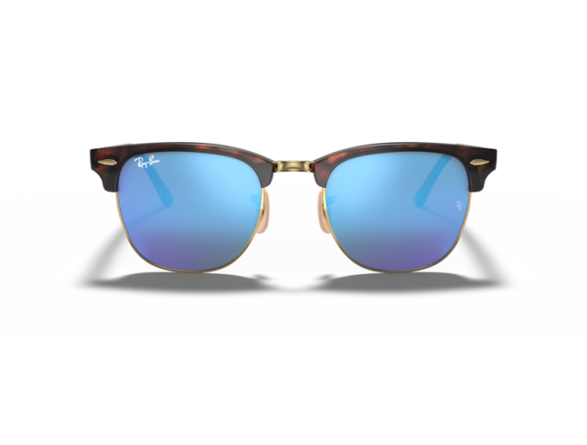 P&auml;ikeseprillid Ray-Ban Clubmaster Havana on Gold Blue Flash L