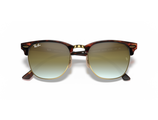 P&auml;ikeseprillid Ray-Ban Clubmaster Red Havana Green Gradient Flash L