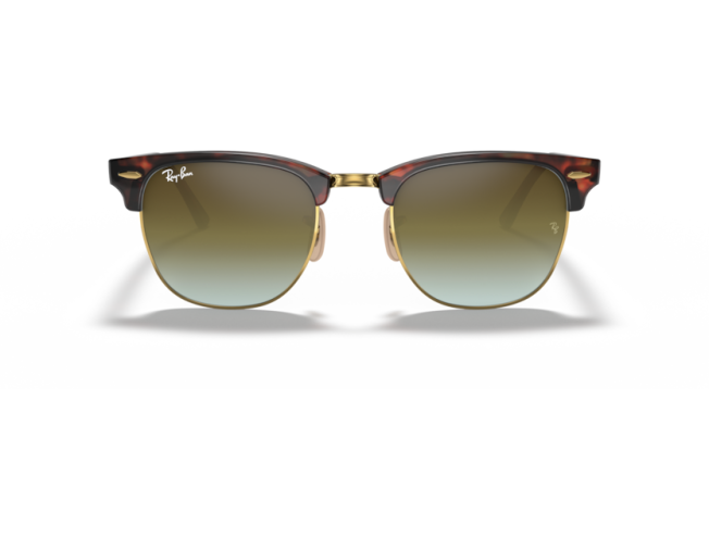 P&auml;ikeseprillid Ray-Ban Clubmaster Red Havana Green Gradient Flash M