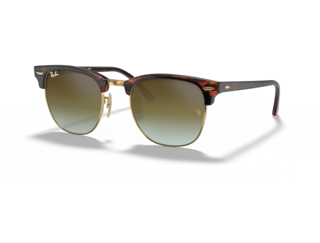 P&auml;ikeseprillid Ray-Ban Clubmaster Red Havana Green Gradient Flash L