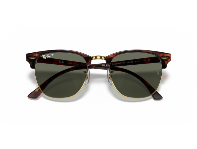 P&auml;ikeseprillid Ray-Ban Clubmaster Tortoise on Gold G-15 Green M