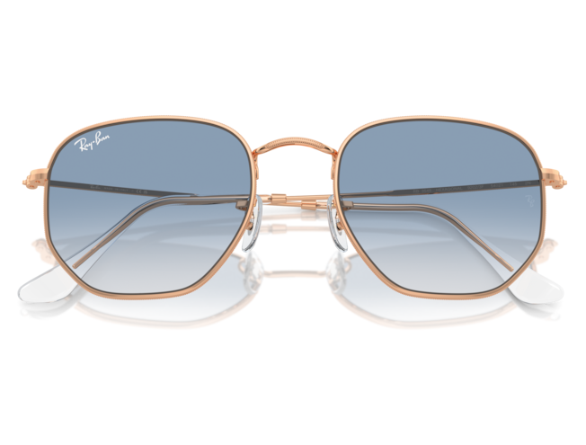 P&auml;ikeseprillid Ray-Ban Hexagonal Rose Gold Clear & Blue XL