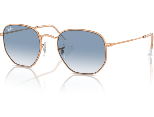 P&auml;ikeseprillid Ray-Ban Hexagonal Rose Gold Clear & Blue XL