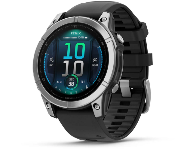 Spordikell Garmin fenix E 47mm AMOLED Stainless Steel Black Band