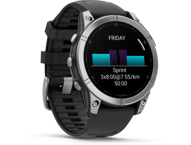 Spordikell Garmin fenix E 47mm AMOLED Stainless Steel Black Band