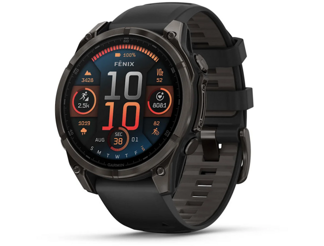 Spordikell Garmin fenix 8 47mm AMOLED Sapphire Carbon Gray DLC Ti with Black Titanium Band
