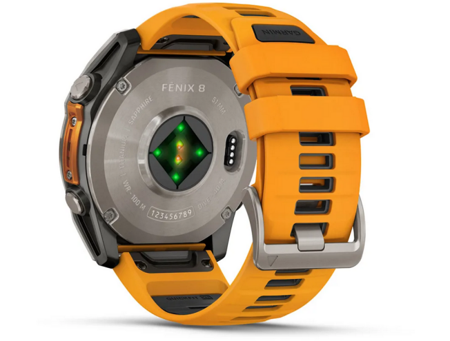 Spordikell Garmin fenix 8 51mm AMOLED Sapphire Titanium Orange with Gray Titanium Band