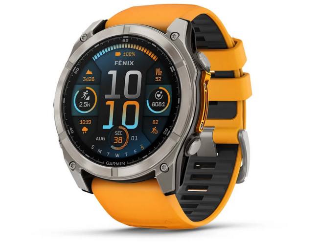 Spordikell Garmin fenix 8 51mm AMOLED Sapphire Titanium Orange with Gray Titanium Band