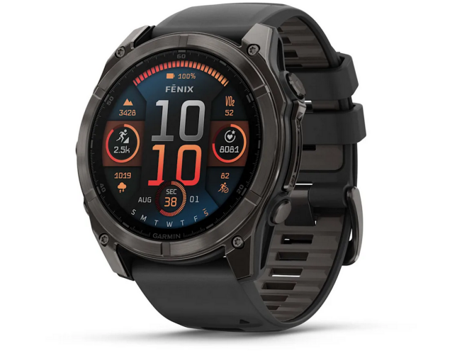Spordikell Garmin fenix 8 51mm AMOLED,Saph,CrbnGryTi/Blk,Blk/PebbleGryBnd,EMEA AMOLED Sapphire Carbon Gray DLC Ti with Black band